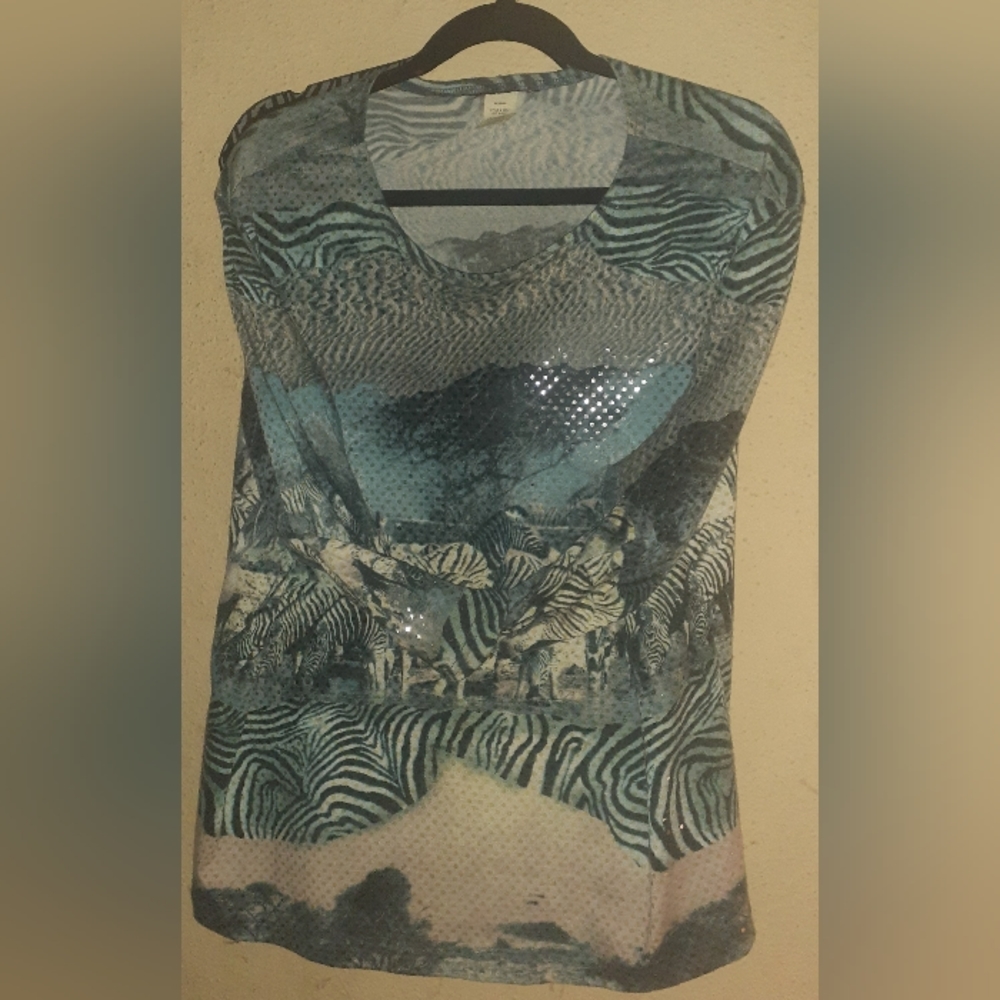 Beautiful Zebra Scene Sparkling Top